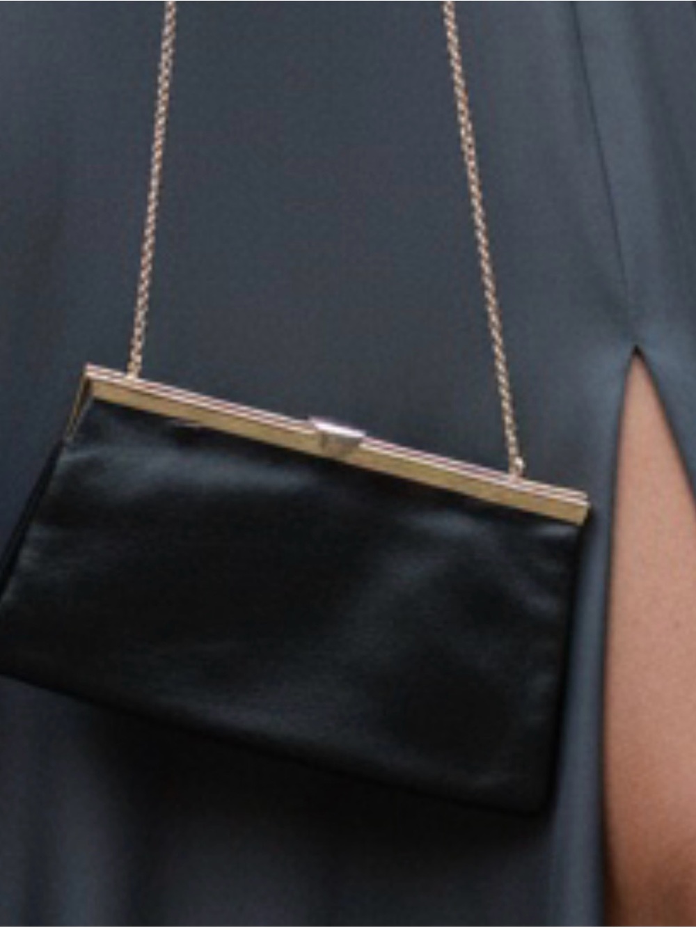 Vintage Etra Black Leather Convertible Clutch Purse Made in Italy